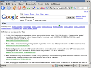 you'll get one or more definitions from around the Web